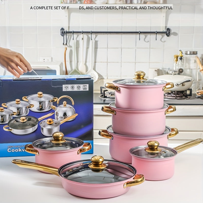 Elite Stainless Steel Cookware Set  Professional Kitchen Collection (10–15 Pieces)