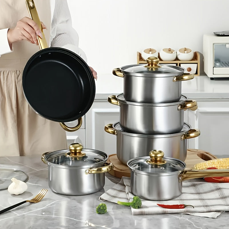 Elite Stainless Steel Cookware Set  Professional Kitchen Collection (10–15 Pieces)