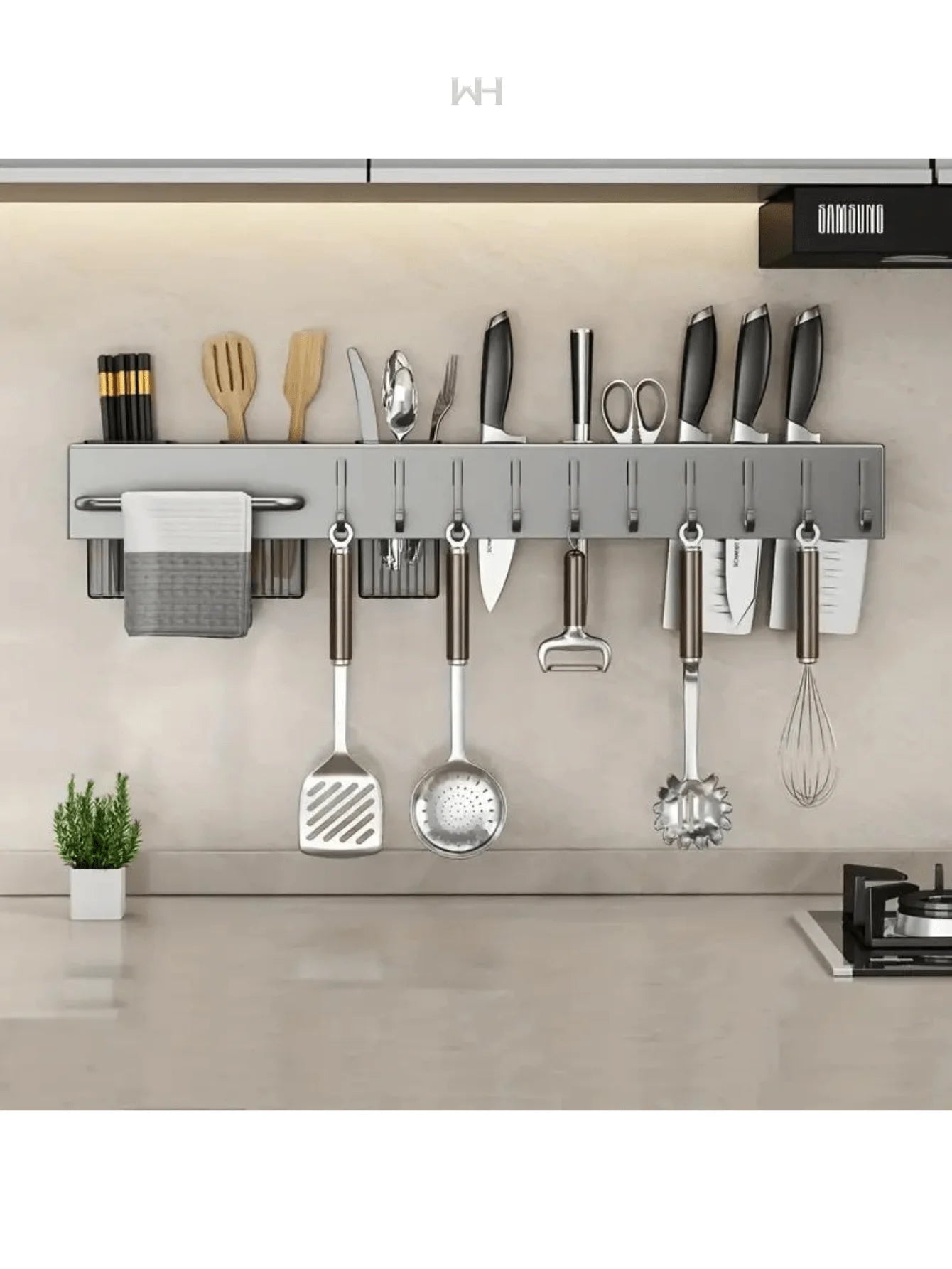 Magnetic Wall tool Holder Premium Stainless Steel Kitchen Organizer Rack