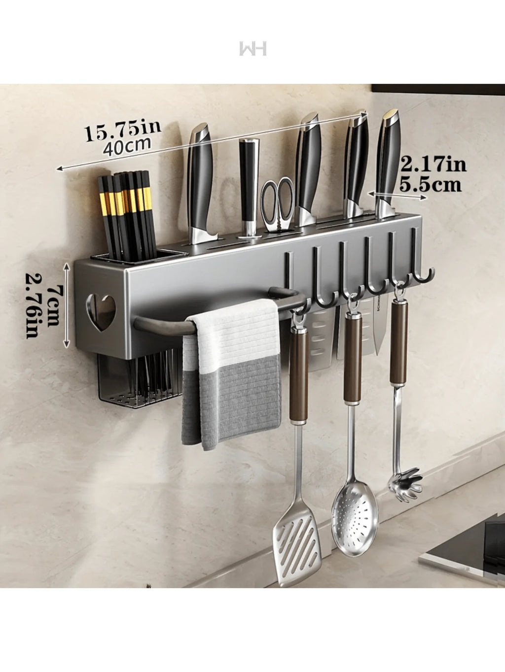 Magnetic Wall tool Holder Premium Stainless Steel Kitchen Organizer Rack