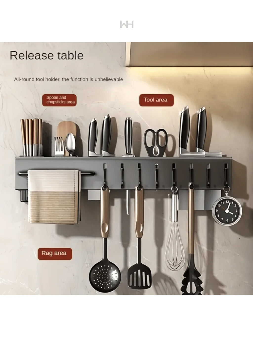 Magnetic Wall tool Holder Premium Stainless Steel Kitchen Organizer Rack