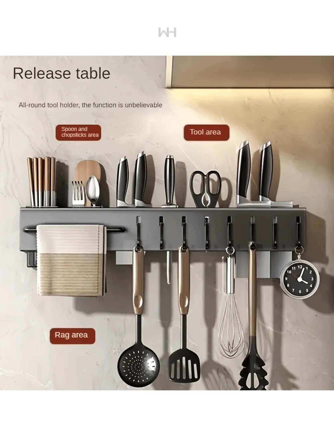 Magnetic Wall tool Holder Premium Stainless Steel Kitchen Organizer Rack