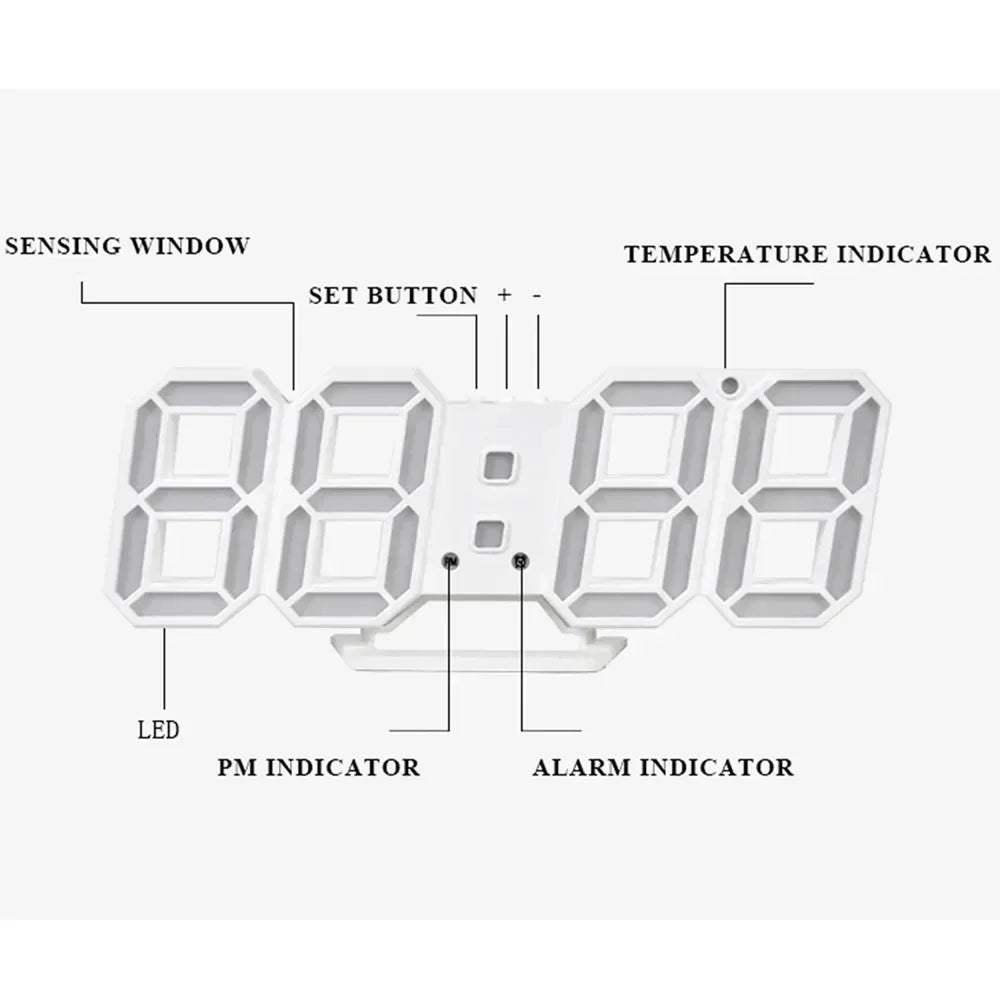 Modern LED Digital Clock  Minimalist Desk & Wall Alarm Clock for Bedroom, Living Room & Home Decor