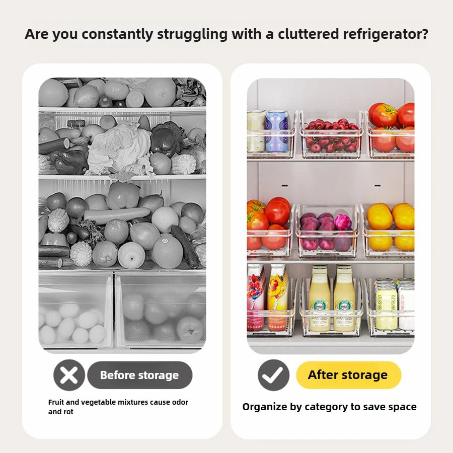Prepora ClearStack Refrigerator Organizer Bins – Space-Saving Fridge Storage Solution