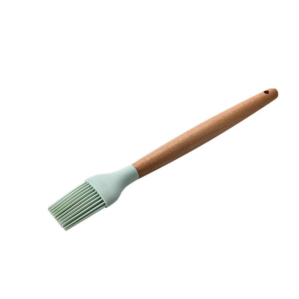 Premium Silicone Kitchen Utensil Set with Wooden Handles – Heat Resistant Cooking Tools