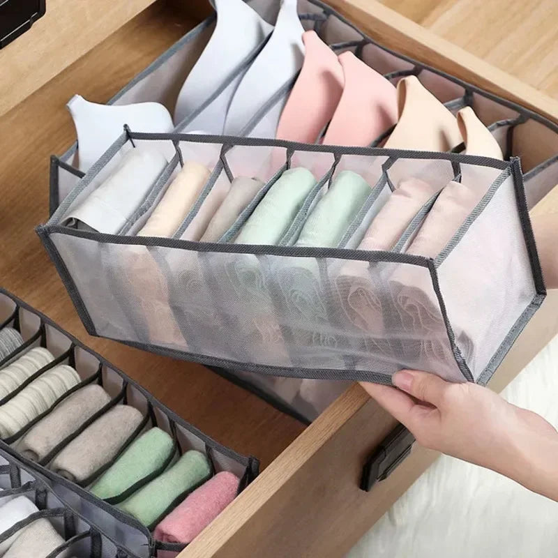 Foldable Drawer Organizer Closet & Underwear Storage Divider Box for Bras, Socks & Clothing