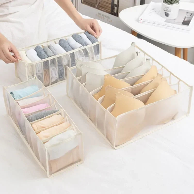 Foldable Drawer Organizer Closet & Underwear Storage Divider Box for Bras, Socks & Clothing