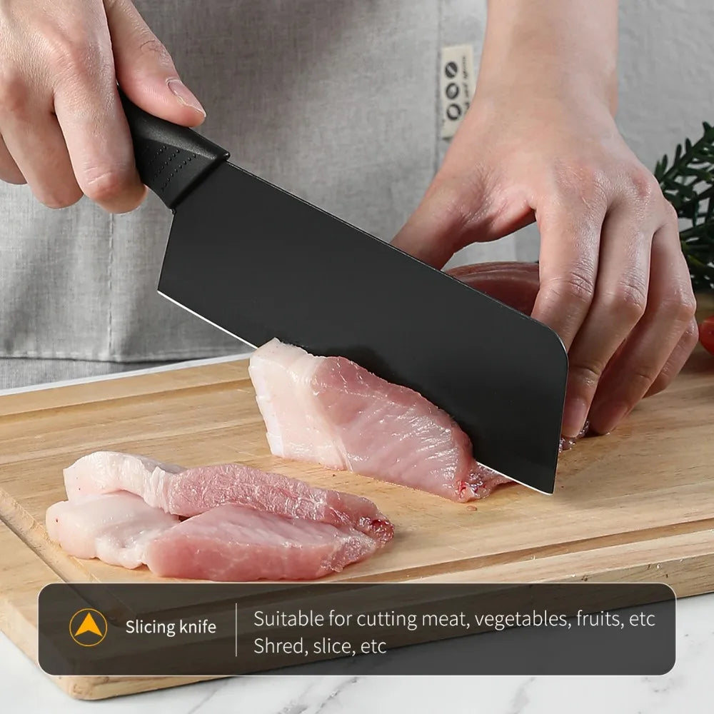 6-Piece Premium Kitchen Knife Set with Holder – High Carbon Stainless Steel Chef Knife Collection