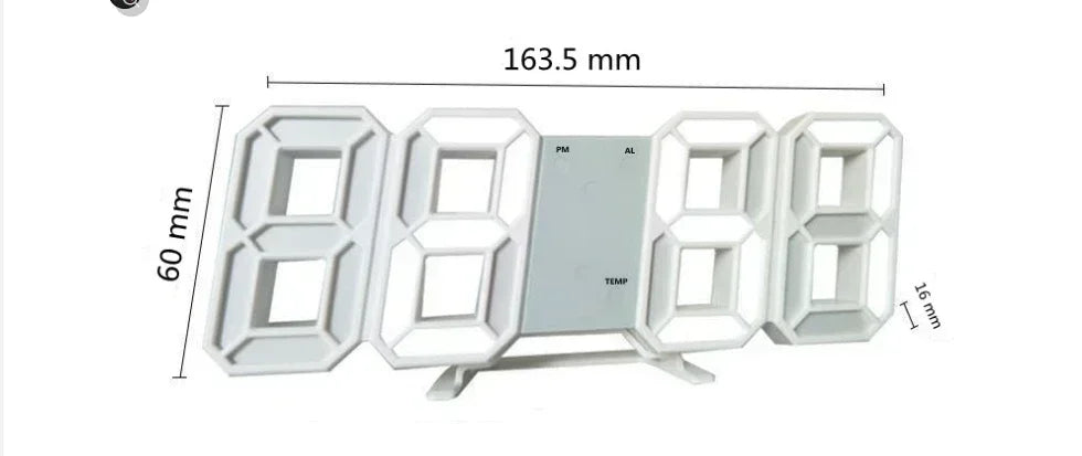 Modern LED Digital Clock  Minimalist Desk & Wall Alarm Clock for Bedroom, Living Room & Home Decor