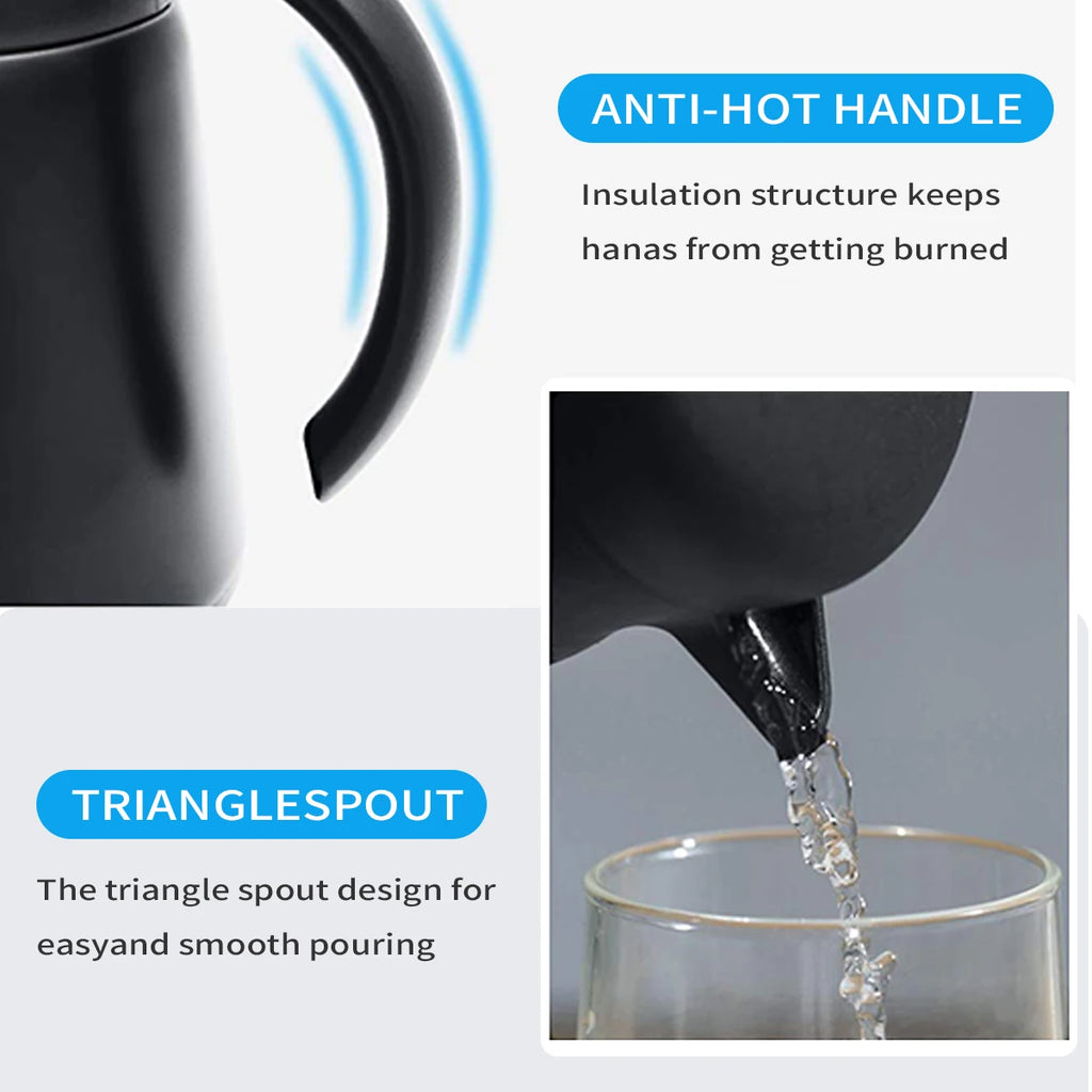 Modern Thermal Coffee Carafe  Double Wall Stainless Steel Insulated Tea & Coffee Pot (600ml)