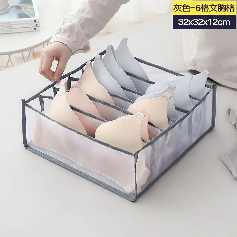 Foldable Drawer Organizer Closet & Underwear Storage Divider Box for Bras, Socks & Clothing