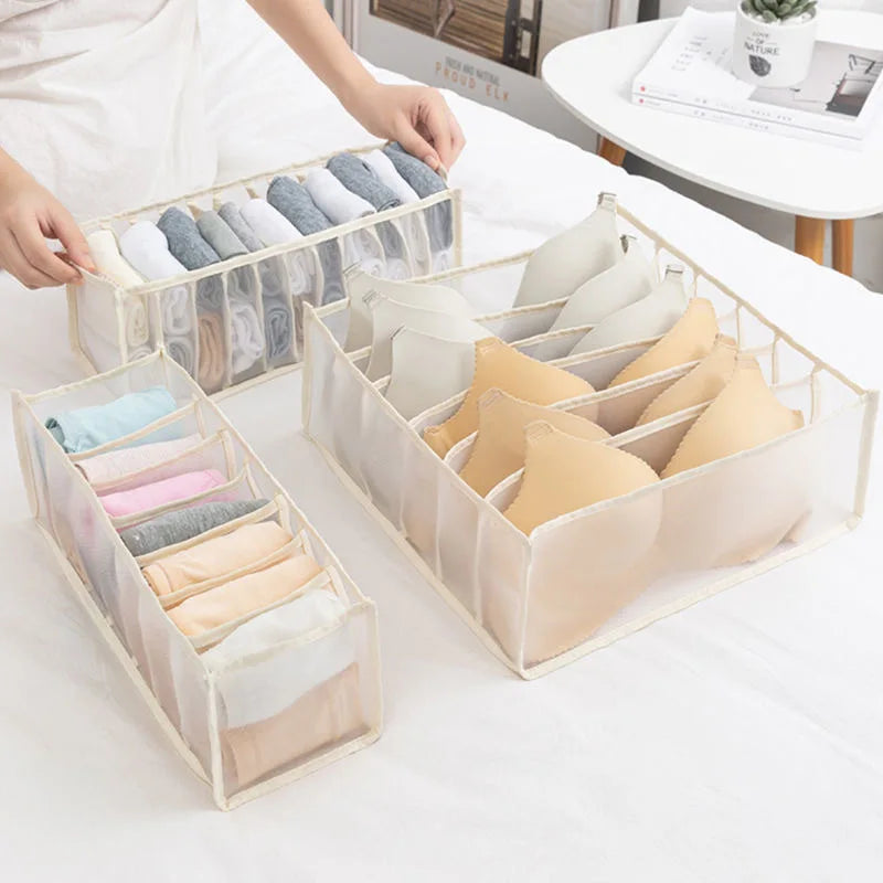 Foldable Drawer Organizer Closet & Underwear Storage Divider Box for Bras, Socks & Clothing