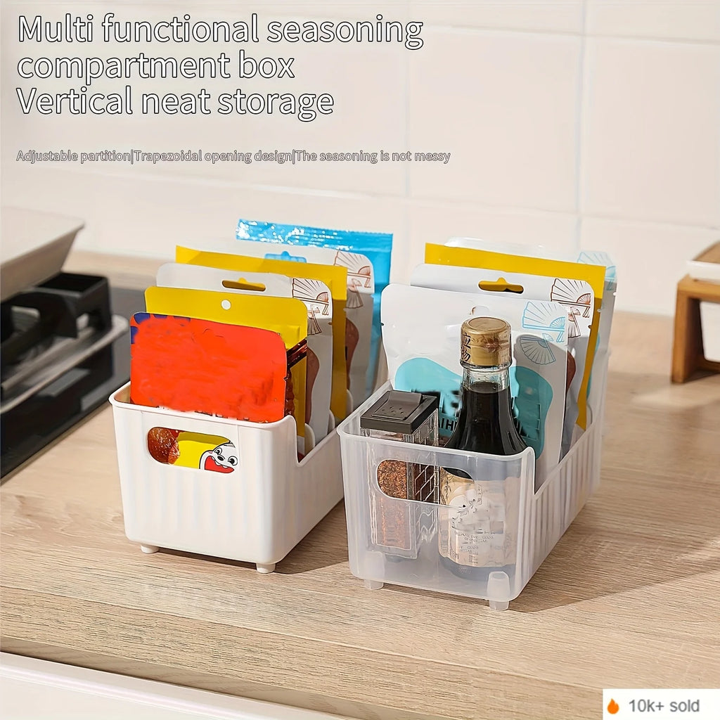 FlexiStore Modular Spice & Pantry Organizer  Detachable Storage Box for Fridge, Cabinet & Countertop