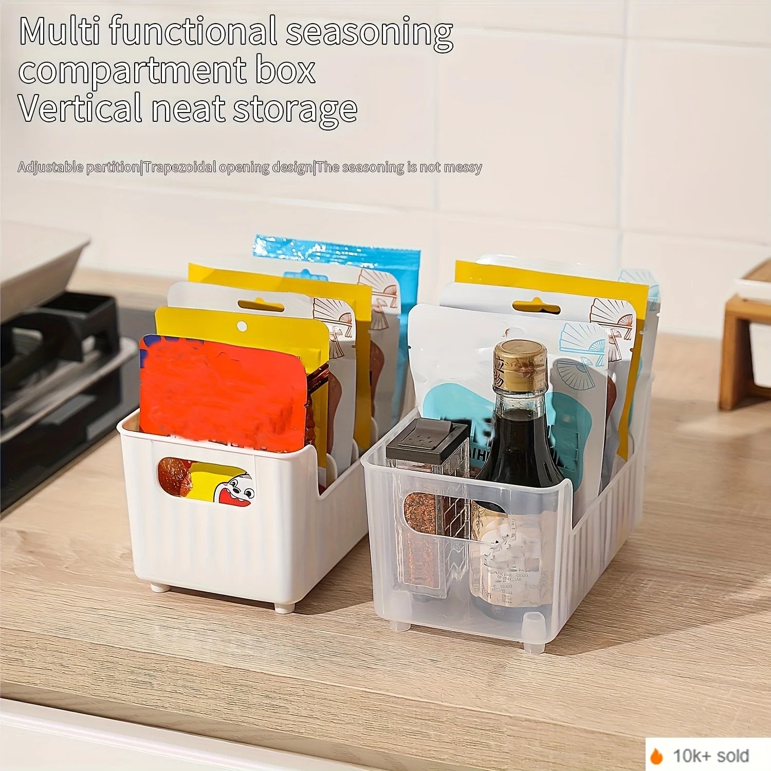 FlexiStore Modular Spice & Pantry Organizer  Detachable Storage Box for Fridge, Cabinet & Countertop