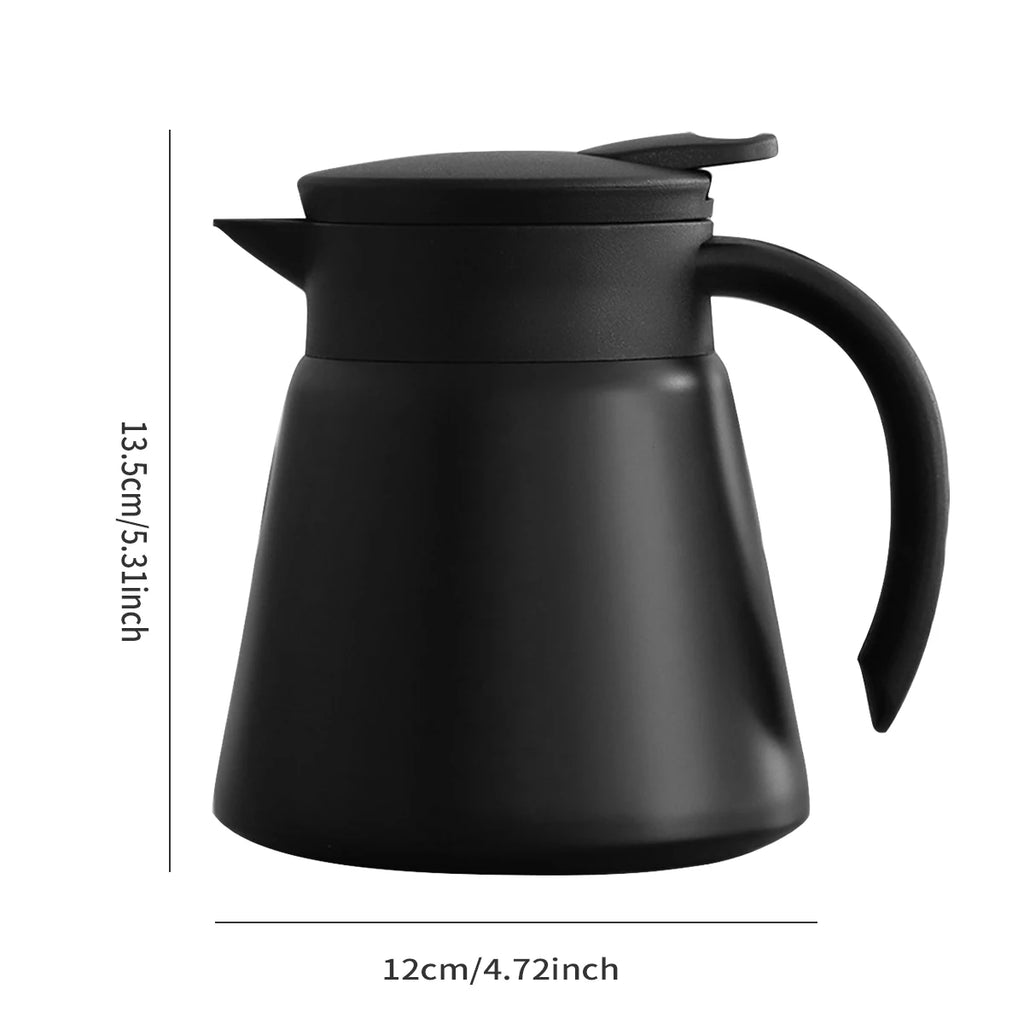 Modern Thermal Coffee Carafe  Double Wall Stainless Steel Insulated Tea & Coffee Pot (600ml)