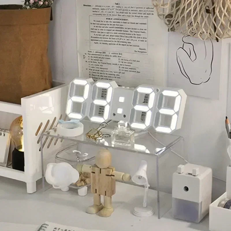 Modern LED Digital Clock  Minimalist Desk & Wall Alarm Clock for Bedroom, Living Room & Home Decor