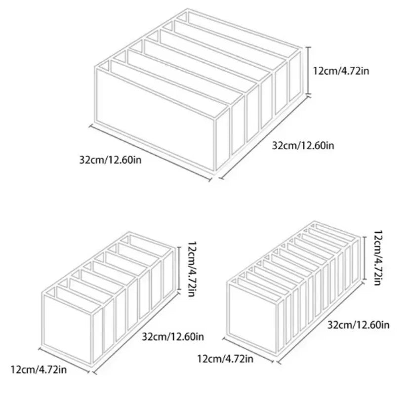Foldable Drawer Organizer Closet & Underwear Storage Divider Box for Bras, Socks & Clothing
