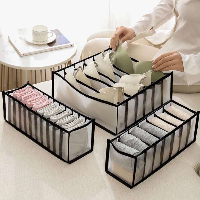 Foldable Drawer Organizer Closet & Underwear Storage Divider Box for Bras, Socks & Clothing