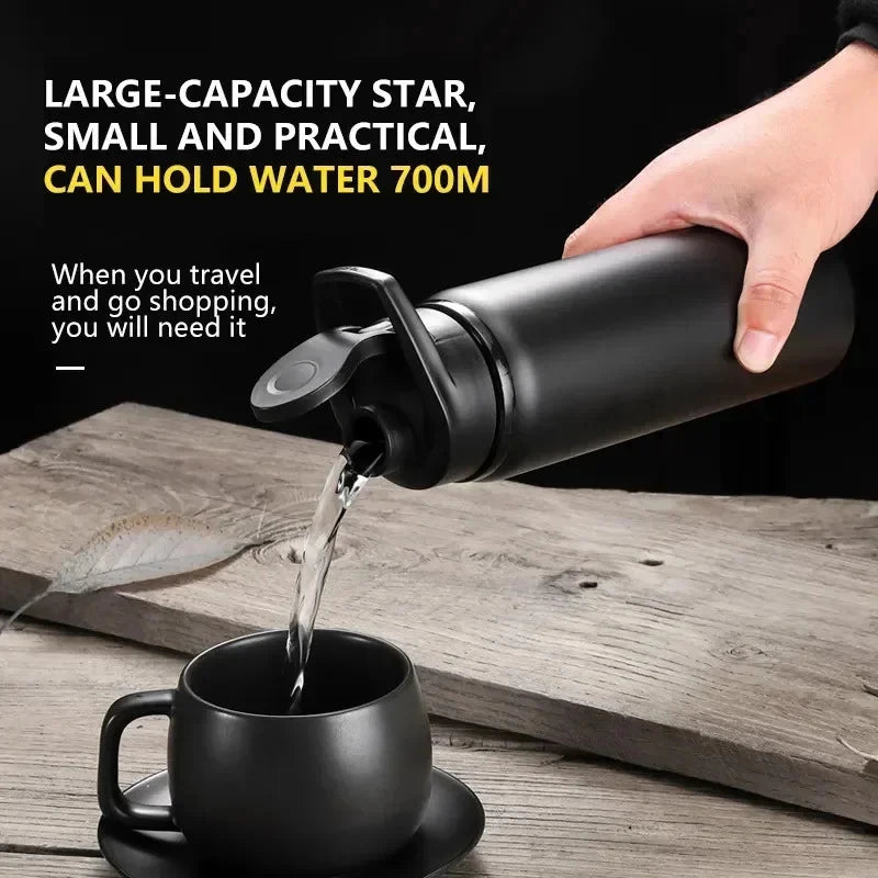 Stainless Steel Sports Water Bottle  Matte Finish Leakproof Bottle for Gym, Travel & Daily Use