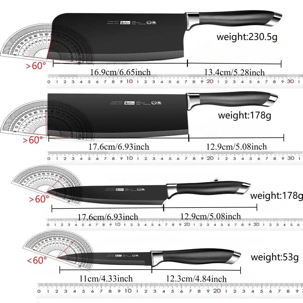 6-Piece Premium Kitchen Knife Set with Holder – High Carbon Stainless Steel Chef Knife Collection