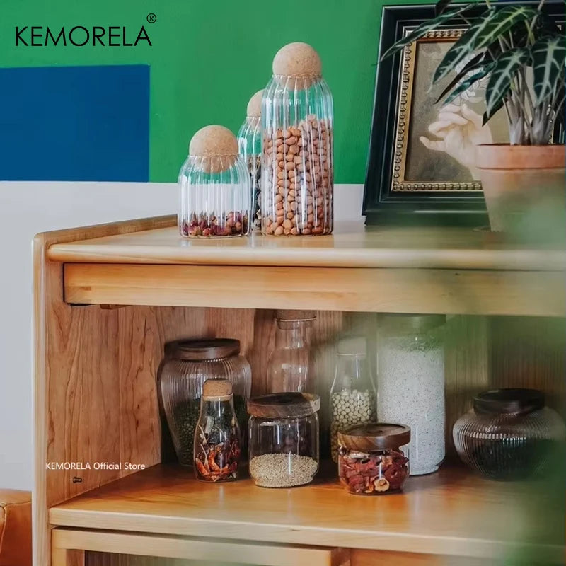 Prepora PureSeal Glass Storage Canister with Wooden Lid – Airtight Kitchen Organization Jar