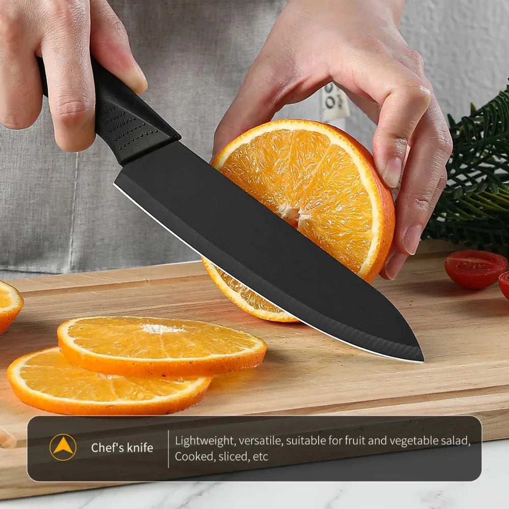 6-Piece Premium Kitchen Knife Set with Holder – High Carbon Stainless Steel Chef Knife Collection