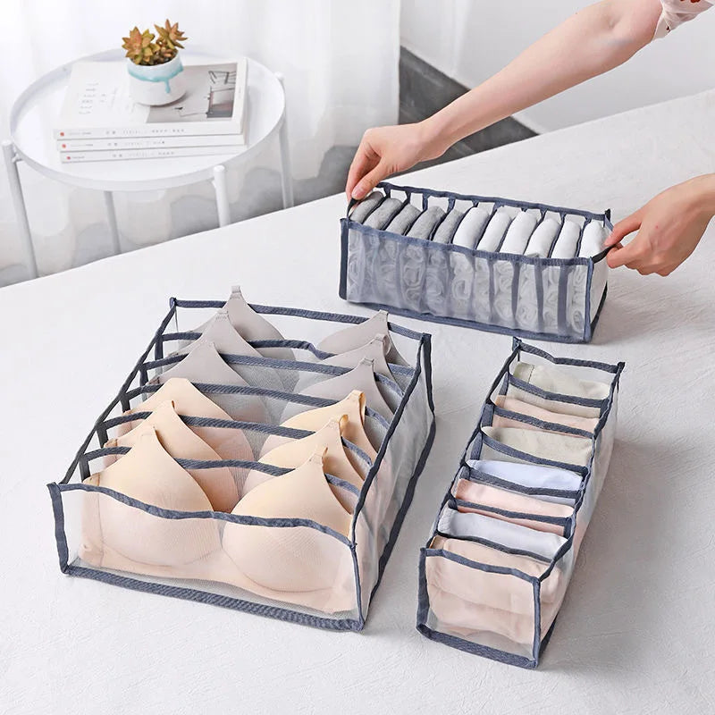 Foldable Drawer Organizer Closet & Underwear Storage Divider Box for Bras, Socks & Clothing