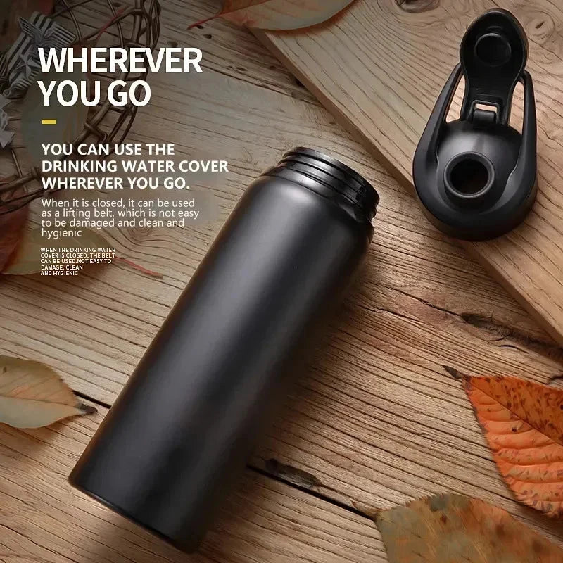 Stainless Steel Sports Water Bottle  Matte Finish Leakproof Bottle for Gym, Travel & Daily Use