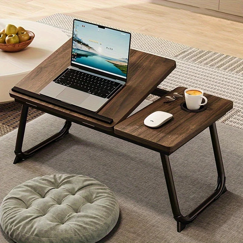 Portable Bed & Sofa Laptop Table – Foldable Breakfast Tray with Cup Holder for Work, Study & Relax