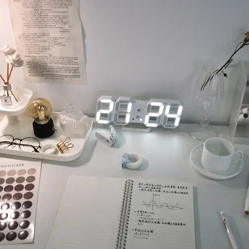 Modern LED Digital Clock  Minimalist Desk & Wall Alarm Clock for Bedroom, Living Room & Home Decor