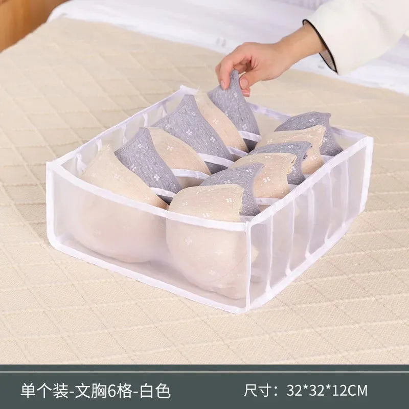 Foldable Drawer Organizer Closet & Underwear Storage Divider Box for Bras, Socks & Clothing