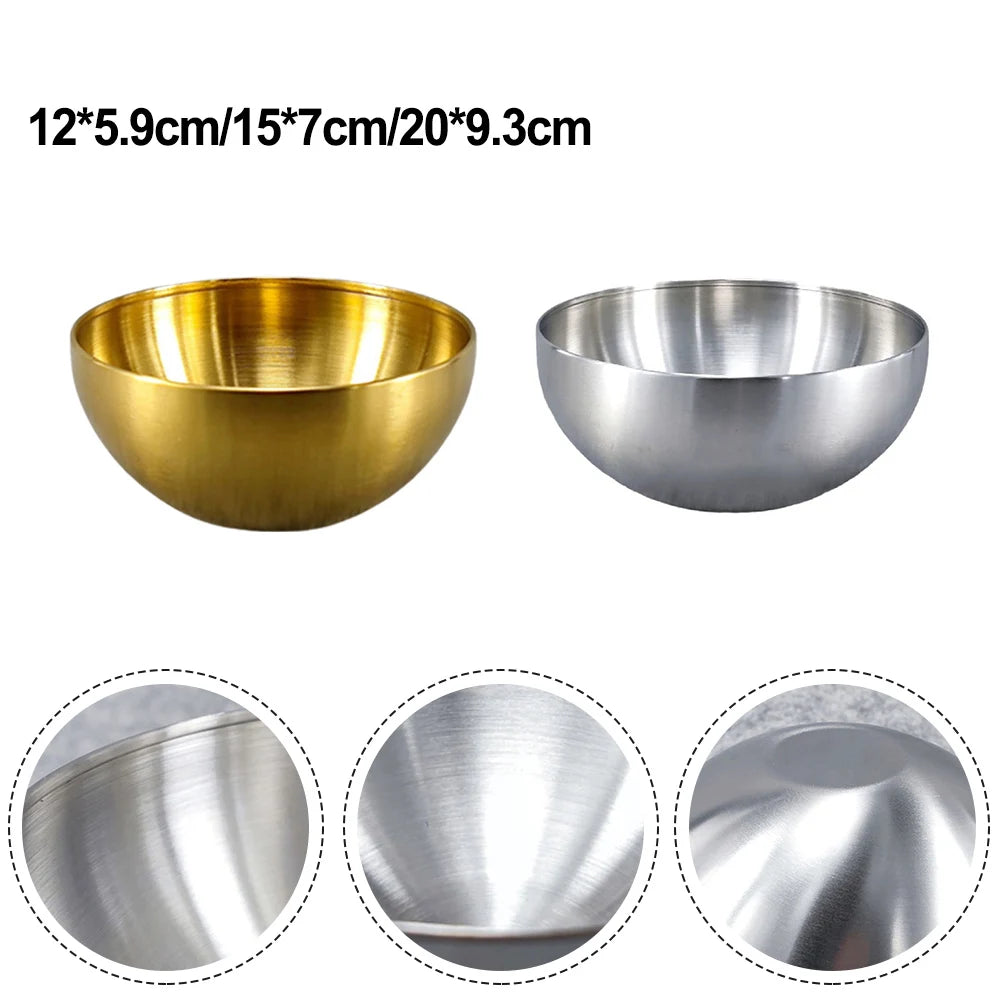 Premium Stainless Steel Mixing Bowl Modern Gold & Silver Kitchen Salad & Serving Bowl
